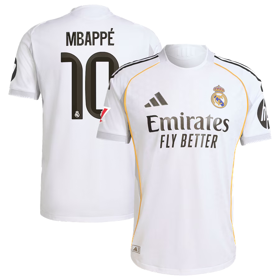 Real Madrid 2025/26 Mbappé 10 Home Player Jersey