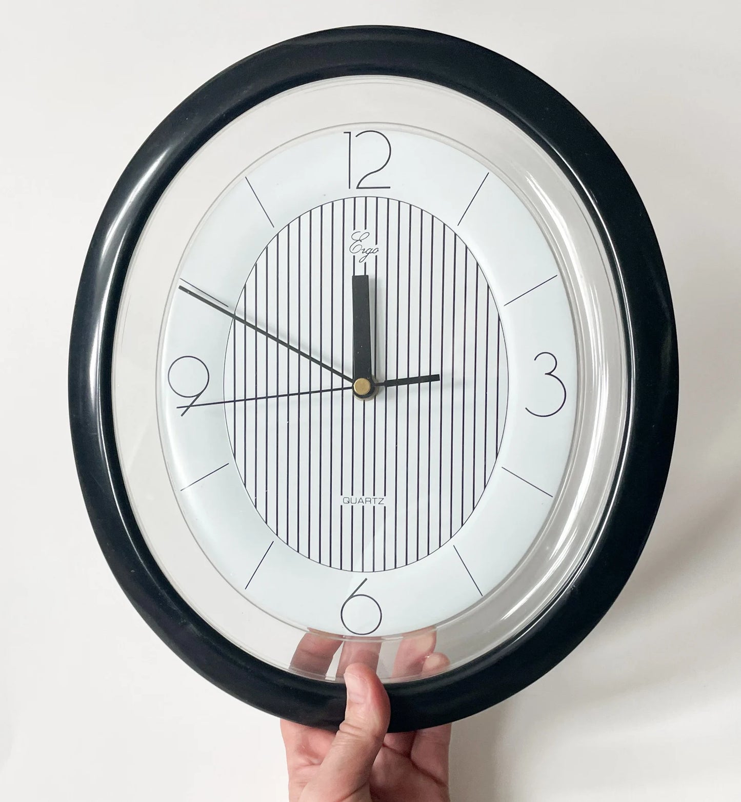 1990s Pink Art Deco Revival Bulova Wall Clock