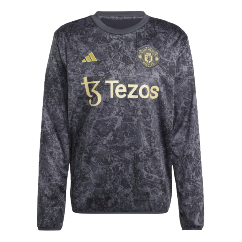 2023-2024 Man Utd Stone Roses Warm Top (Black)