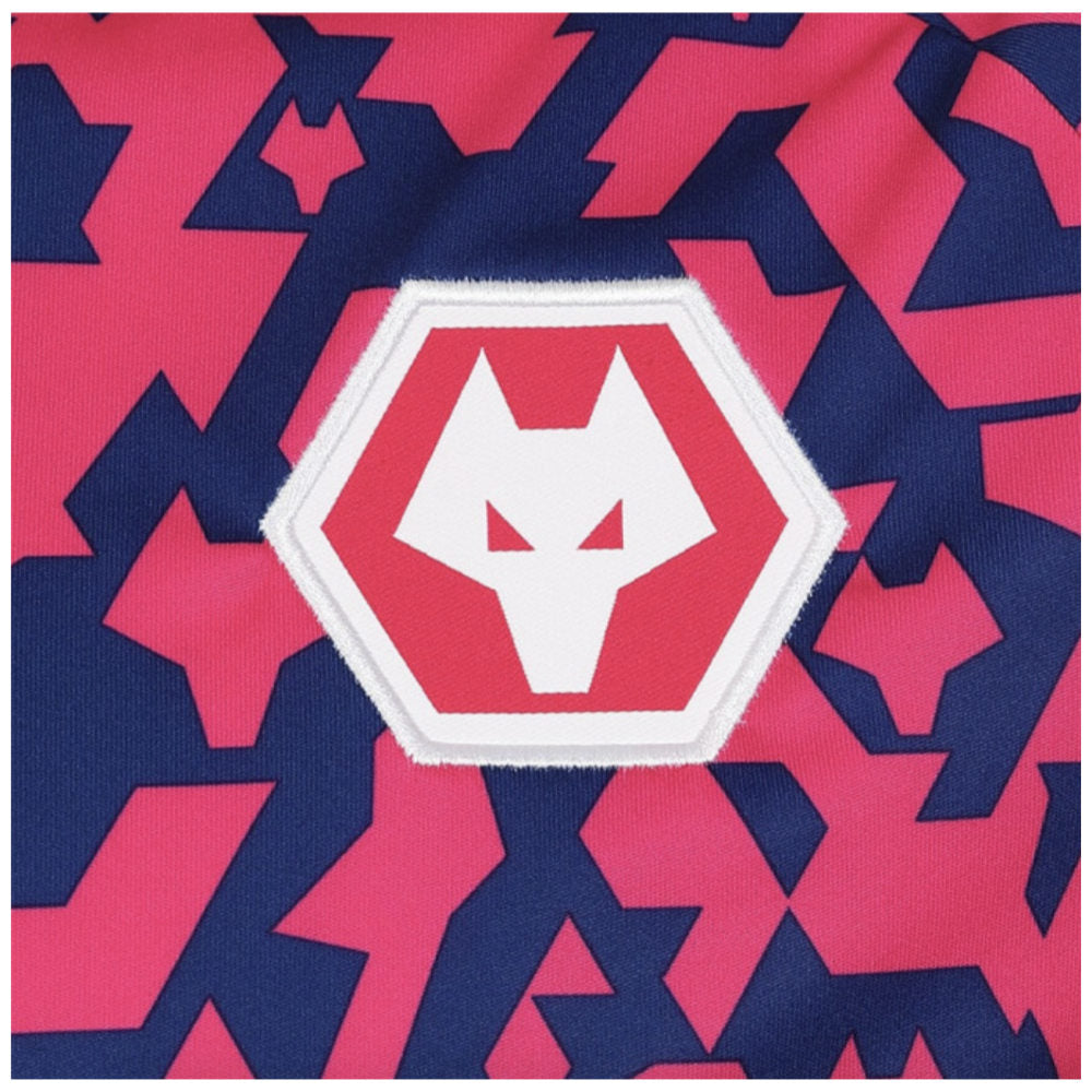 2024-2025 Wolves Pre Match T-Shirt - Blue/Pink